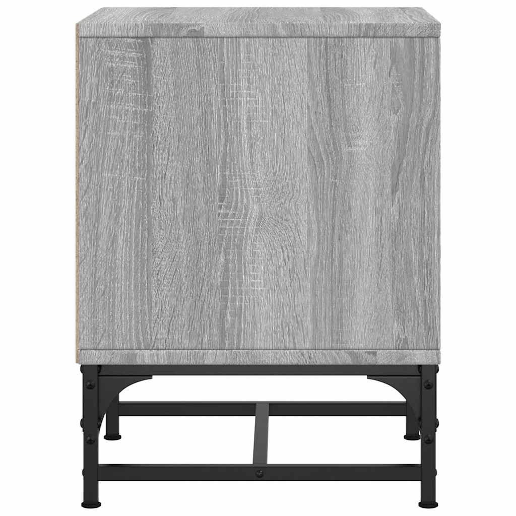 vidaXL Bedside Cabinet with Glass Door Grey Sonoma 35x37x50 cm