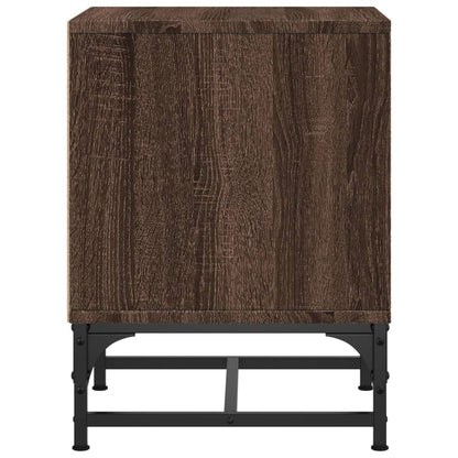 vidaXL Bedside Cabinets with Glass Doors 2 pcs Brown Oak 35x37x50 cm