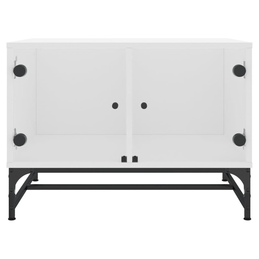vidaXL Coffee Table with Glass Doors White 68,5x50x50 cm