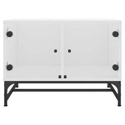 vidaXL Coffee Table with Glass Doors White 68,5x50x50 cm