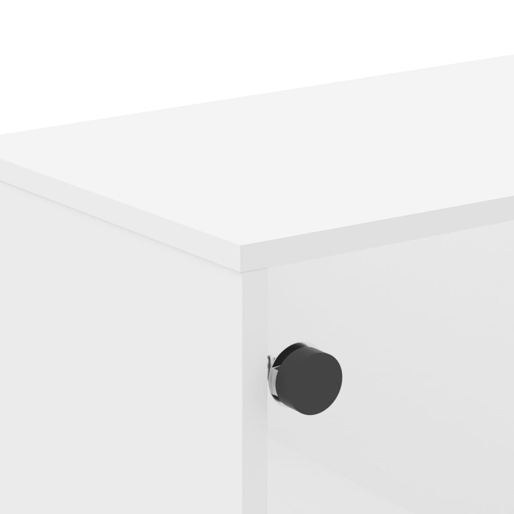 vidaXL Coffee Table with Glass Doors White 68,5x50x50 cm