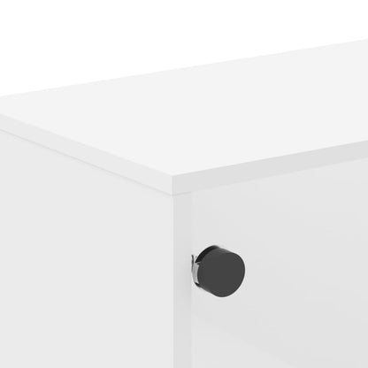 vidaXL Coffee Table with Glass Doors White 68,5x50x50 cm