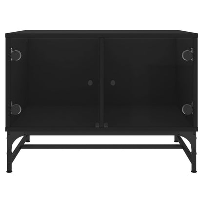 vidaXL Coffee Table | Black | Engineered wood, glass, steel | Medium
