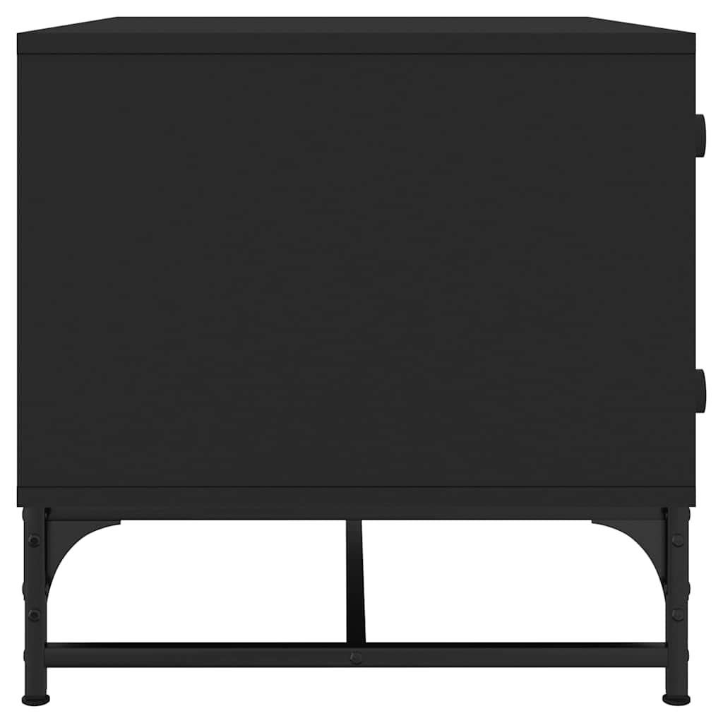 vidaXL Coffee Table with Glass Doors Black 68,5x50x50 cm