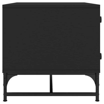 vidaXL Coffee Table with Glass Doors Black 68,5x50x50 cm