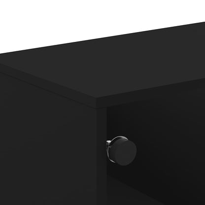 vidaXL Coffee Table with Glass Doors Black 68,5x50x50 cm