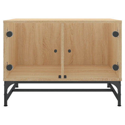 vidaXL Coffee Table with Glass Doors Sonoma Oak 68,5x50x50 cm