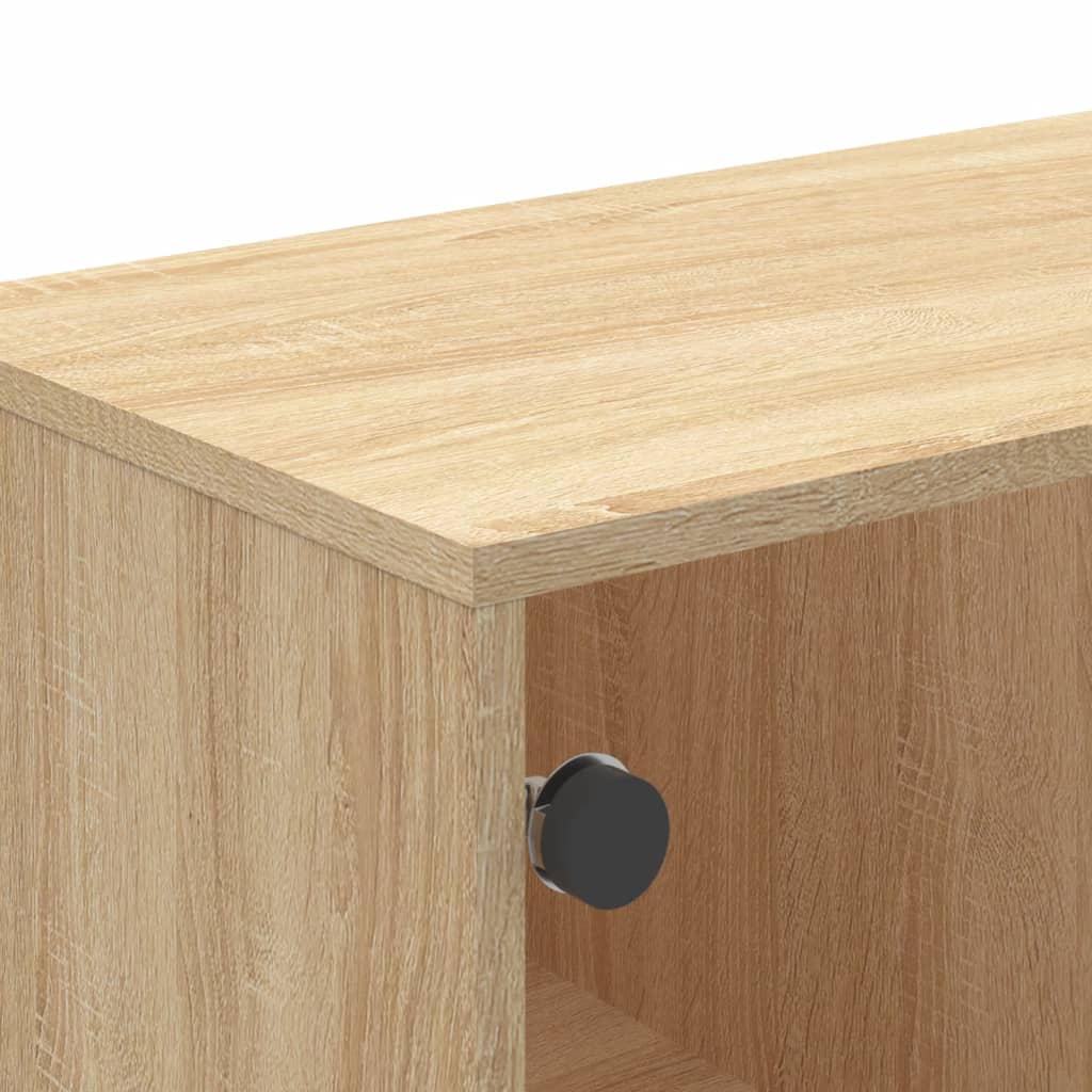 vidaXL Coffee Table with Glass Doors Sonoma Oak 68,5x50x50 cm