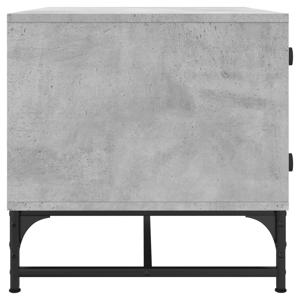 vidaXL Coffee Table with Glass Doors Concrete Grey 68,5x50x50 cm