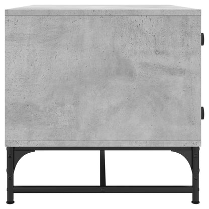 vidaXL Coffee Table with Glass Doors Concrete Grey 68,5x50x50 cm