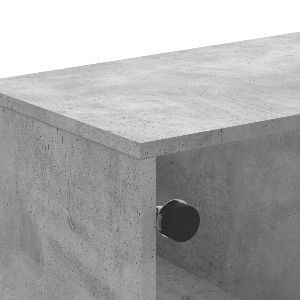 vidaXL Coffee Table with Glass Doors Concrete Grey 68,5x50x50 cm