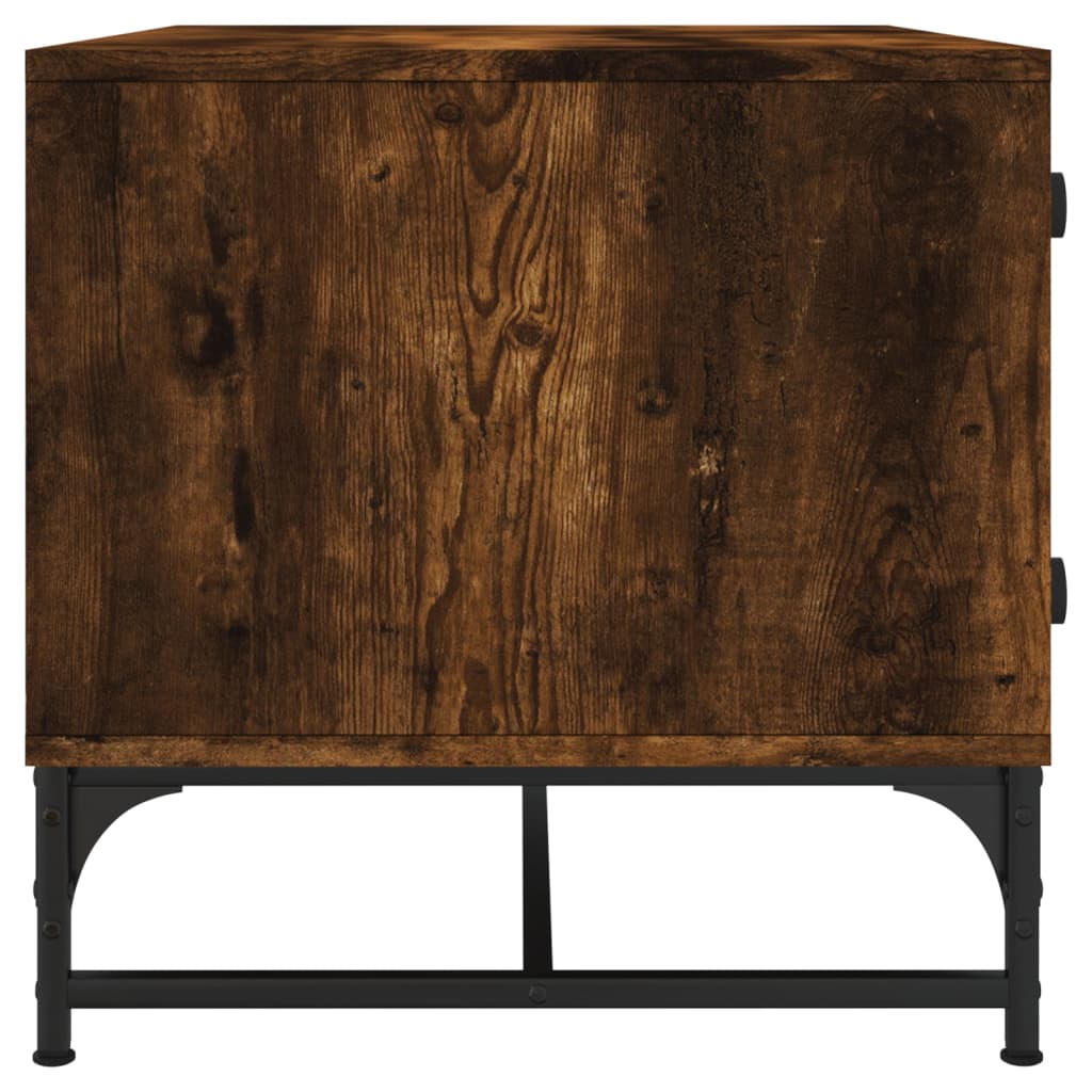 vidaXL Coffee Table with Glass Doors Smoked Oak 68,5x50x50 cm