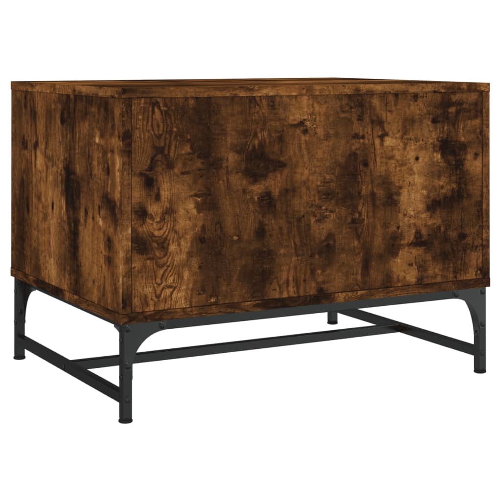 vidaXL Coffee Table with Glass Doors Smoked Oak 68,5x50x50 cm