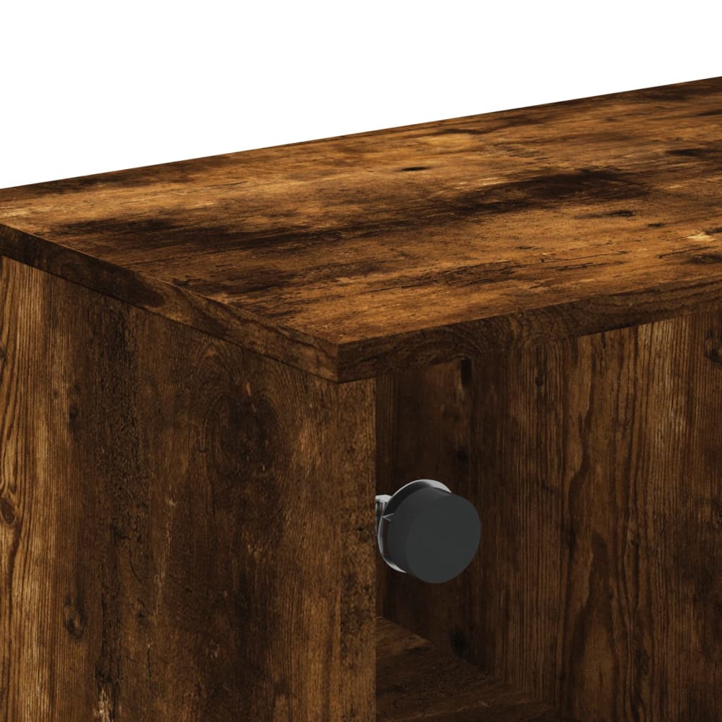 vidaXL Coffee Table with Glass Doors Smoked Oak 68,5x50x50 cm