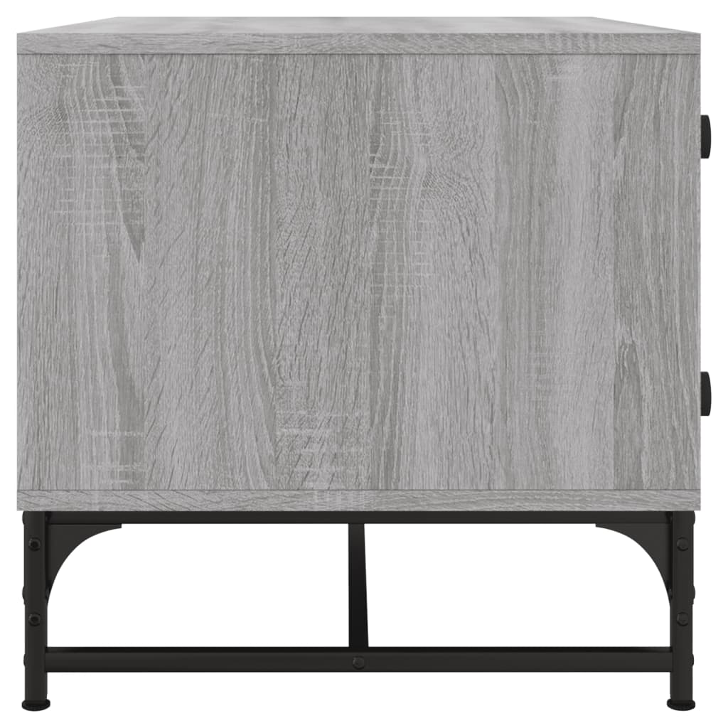 vidaXL Coffee Table with Glass Doors Grey Sonoma 68,5x50x50 cm
