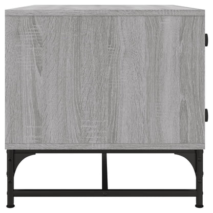 vidaXL Coffee Table with Glass Doors Grey Sonoma 68,5x50x50 cm
