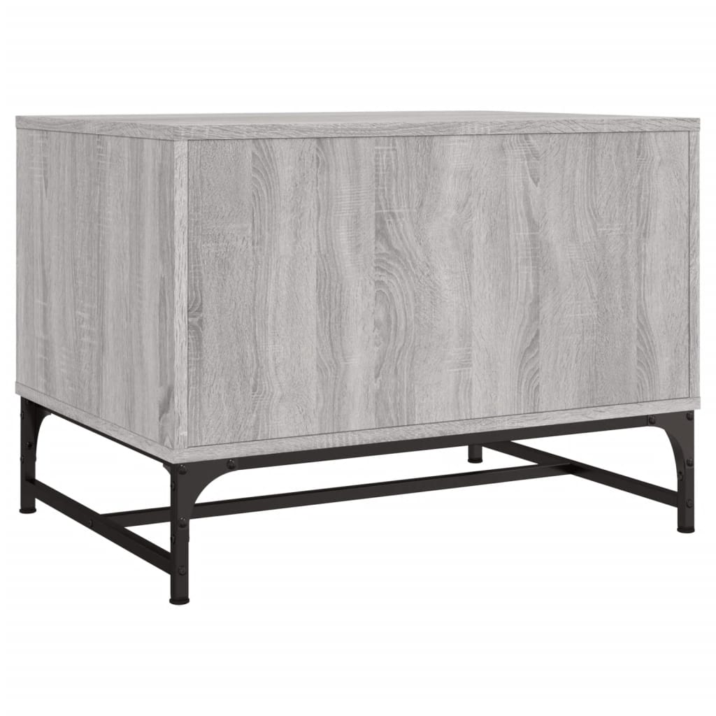 vidaXL Coffee Table with Glass Doors Grey Sonoma 68,5x50x50 cm