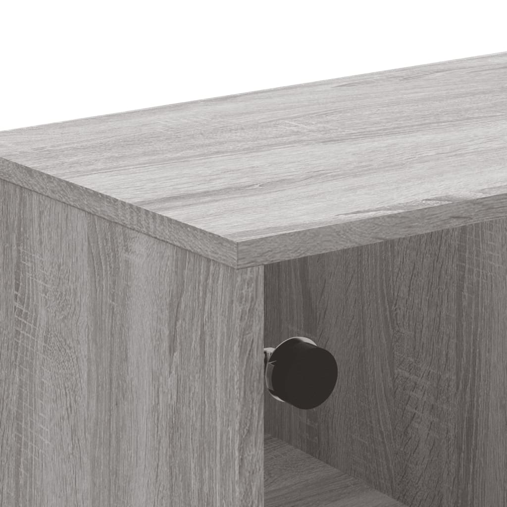 vidaXL Coffee Table with Glass Doors Grey Sonoma 68,5x50x50 cm