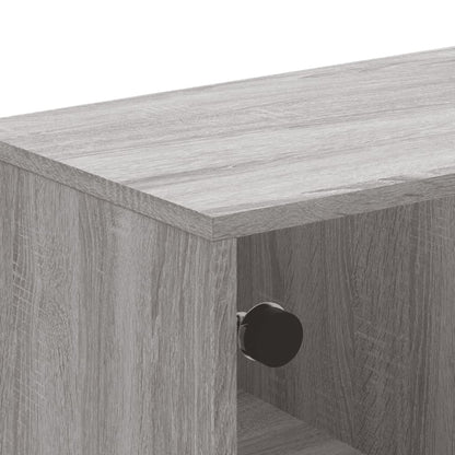 vidaXL Coffee Table with Glass Doors Grey Sonoma 68,5x50x50 cm