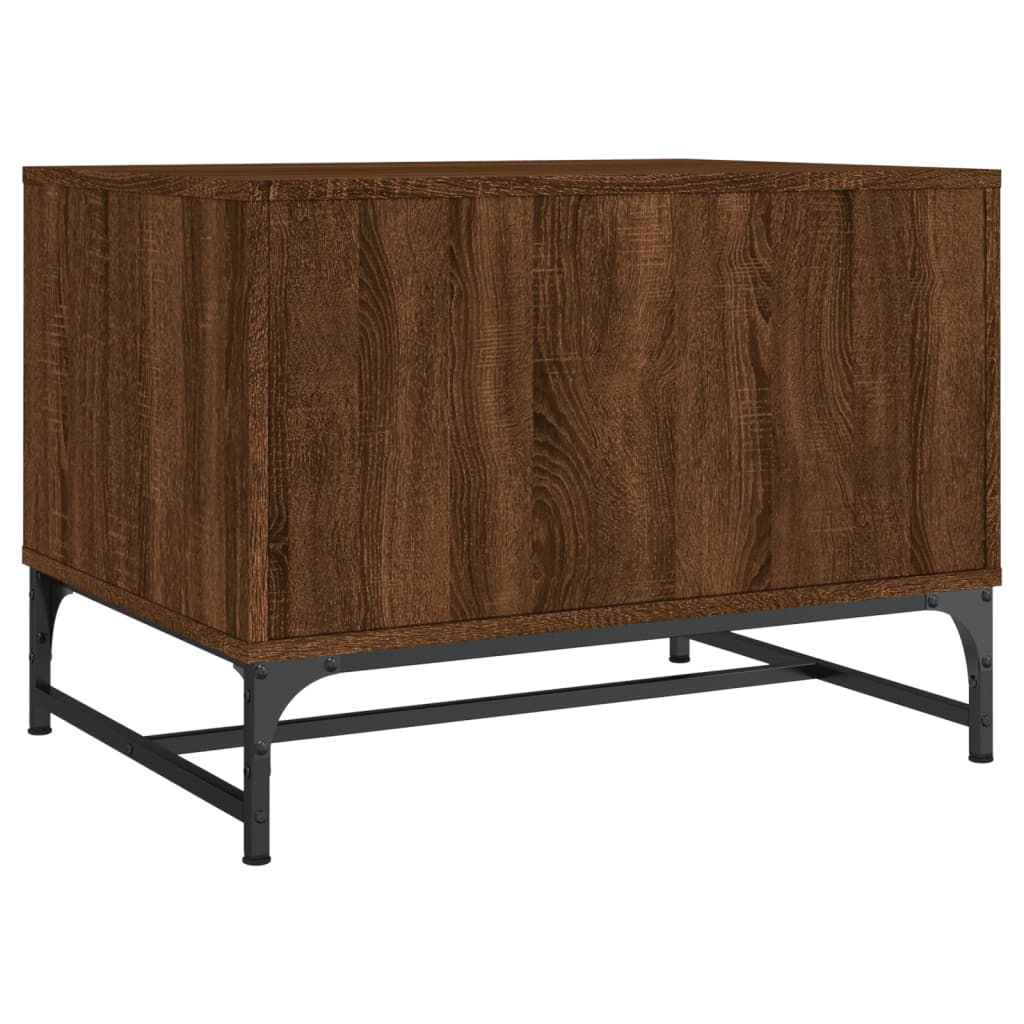 vidaXL Coffee Table with Glass Doors Brown Oak 68,5x50x50 cm