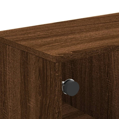 vidaXL Coffee Table with Glass Doors Brown Oak 68,5x50x50 cm