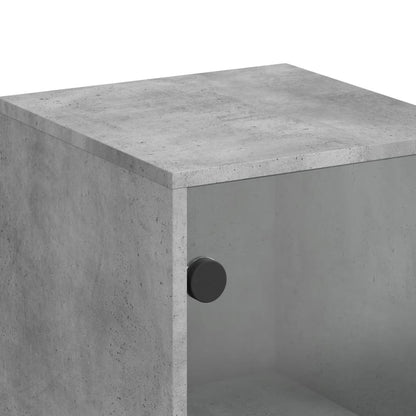 vidaXL Side Cabinet with Glass Doors Concrete Grey 35x37x100 cm