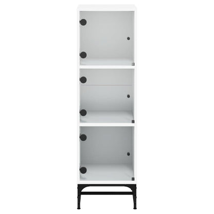 vidaXL Highboard with Glass Doors White 35x37x120 cm
