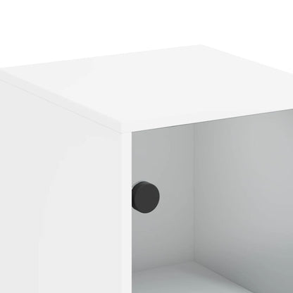 vidaXL Highboard with Glass Doors White 35x37x120 cm