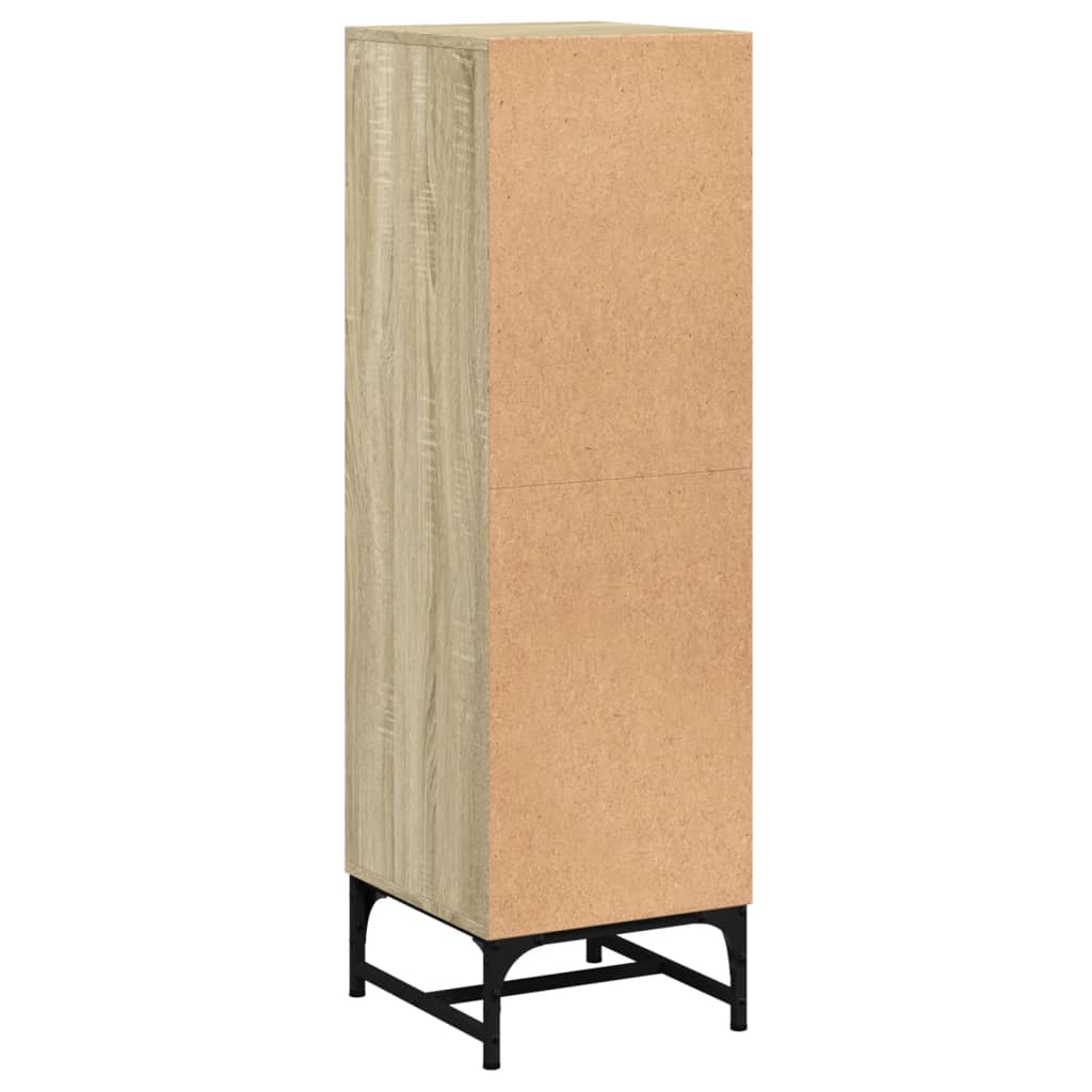 vidaXL Highboard with Glass Doors Sonoma Oak 35x37x120 cm