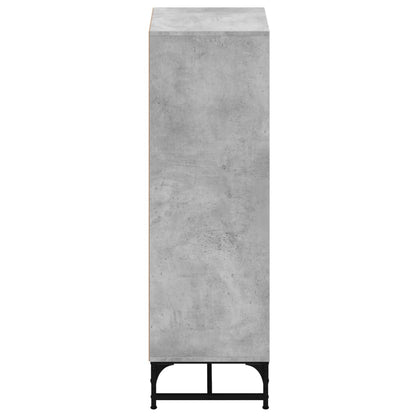 vidaXL Highboard with Glass Doors Concrete Grey 35x37x120 cm