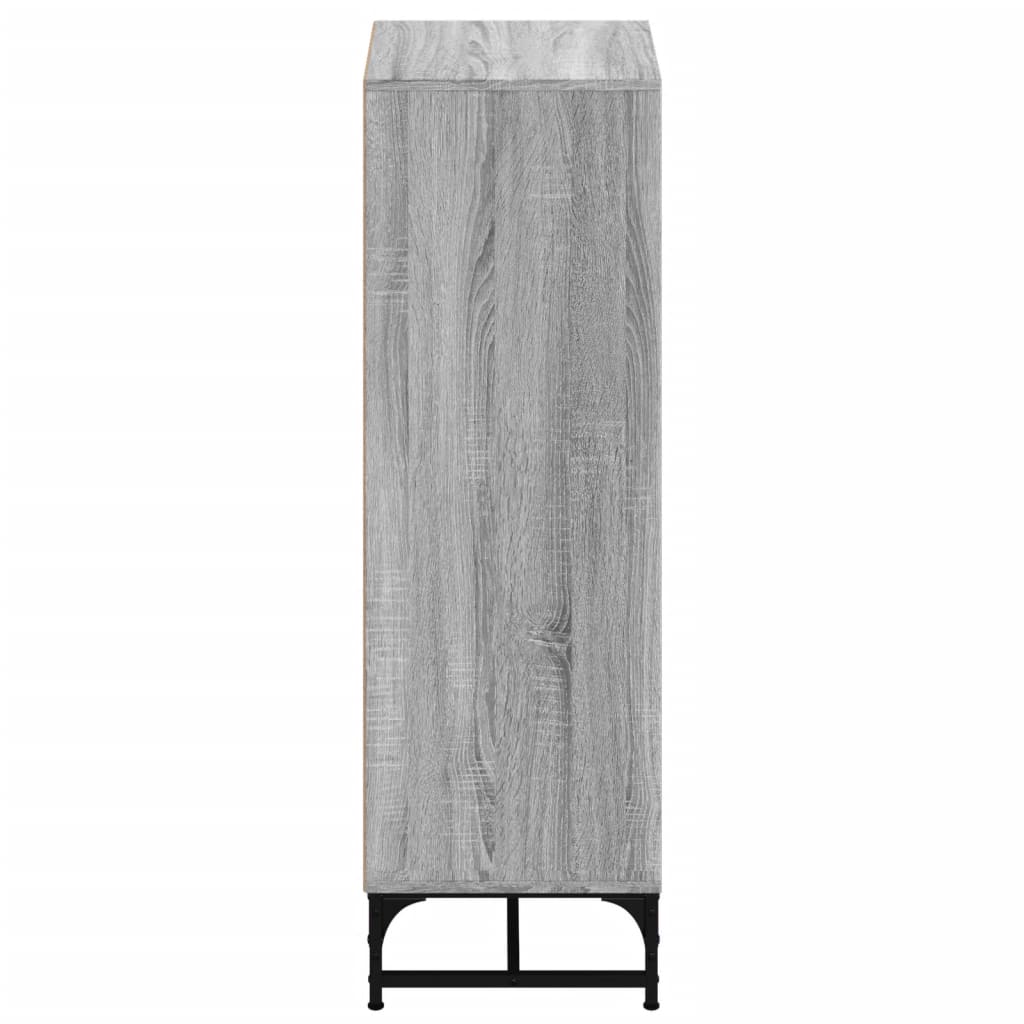 vidaXL Highboard with Glass Doors Grey Sonoma 35x37x120 cm