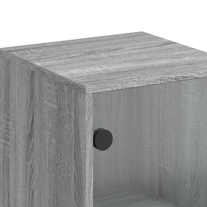 vidaXL Highboard with Glass Doors Grey Sonoma 35x37x120 cm