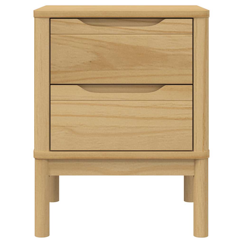 vidaXL Bedside Cabinet "FLORO" Wax Brown 45x39x57 cm Solid Wood Pine