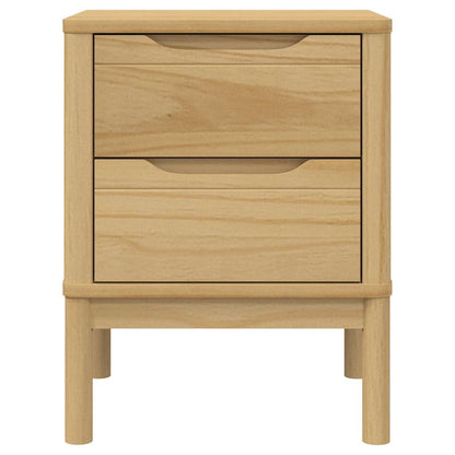 vidaXL Bedside Cabinet "FLORO" Wax Brown 45x39x57 cm Solid Wood Pine