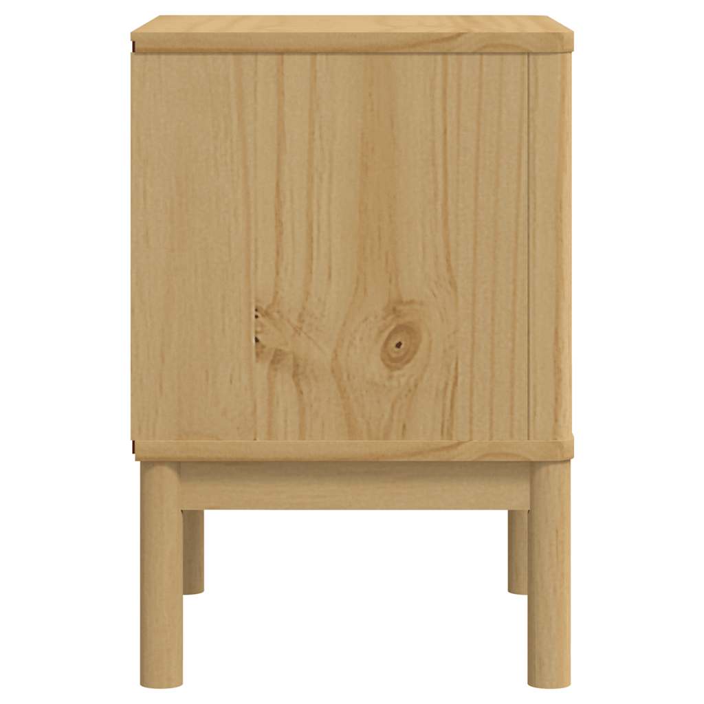 vidaXL Bedside Cabinet "FLORO" Wax Brown 45x39x57 cm Solid Wood Pine
