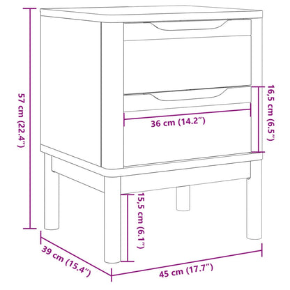 vidaXL Bedside Cabinet | Wax brown | Solid pine wood | Small | Bedside Cabinet
