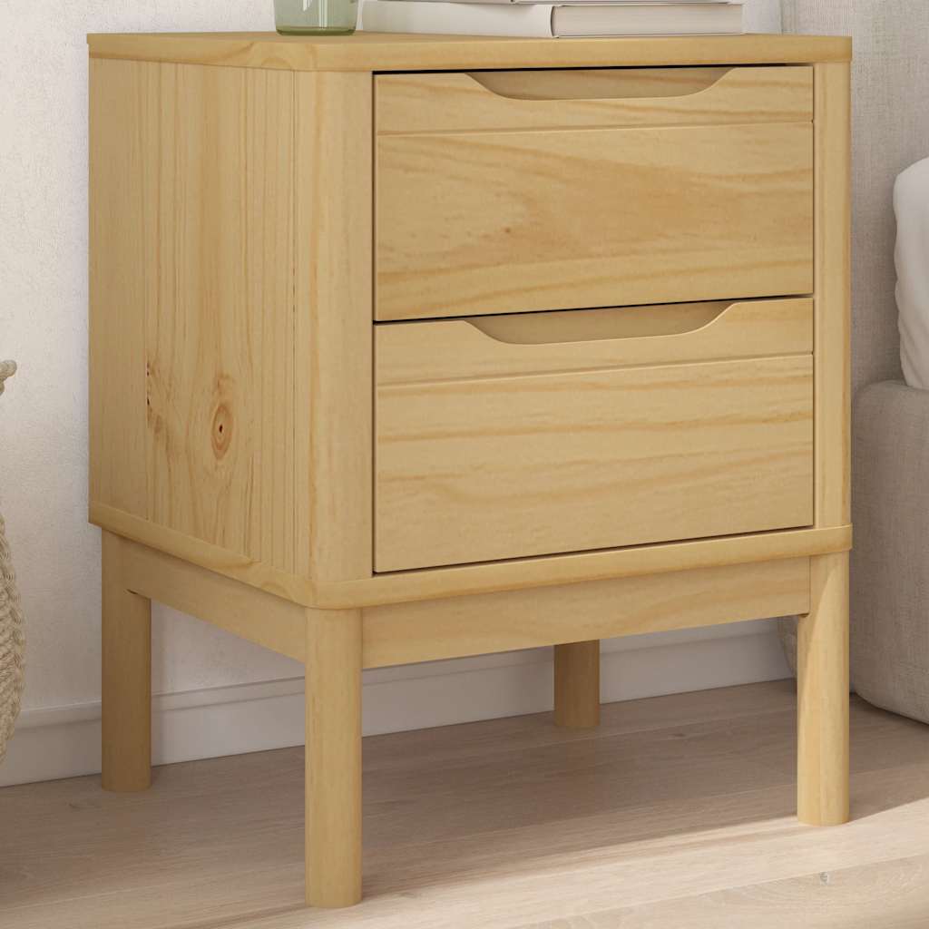 vidaXL Bedside Cabinet "FLORO" Wax Brown 45x39x57 cm Solid Wood Pine