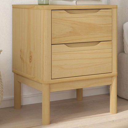 vidaXL Bedside Cabinet "FLORO" Wax Brown 45x39x57 cm Solid Wood Pine