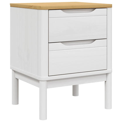 vidaXL Bedside Cabinet FLORO White 45x39x57 cm Solid Wood Pine