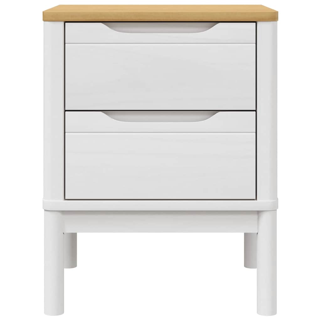 vidaXL Bedside Cabinet FLORO White 45x39x57 cm Solid Wood Pine