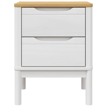 vidaXL Bedside Cabinet FLORO White 45x39x57 cm Solid Wood Pine
