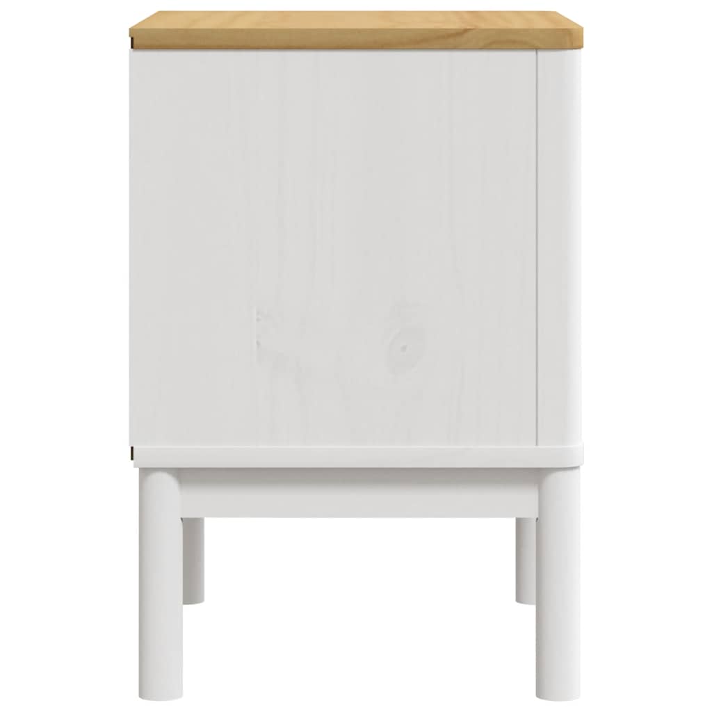 vidaXL Bedside Cabinet FLORO White 45x39x57 cm Solid Wood Pine