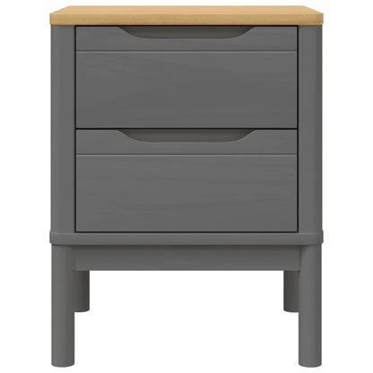 vidaXL Bedside Cabinet FLORO Grey 45x39x57 cm Solid Wood Pine