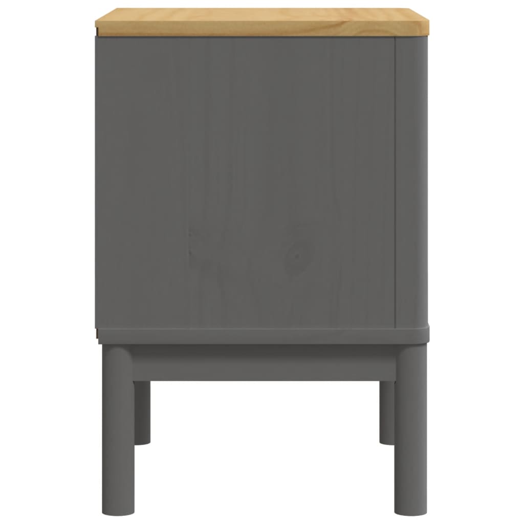 vidaXL Bedside Cabinet FLORO Grey 45x39x57 cm Solid Wood Pine