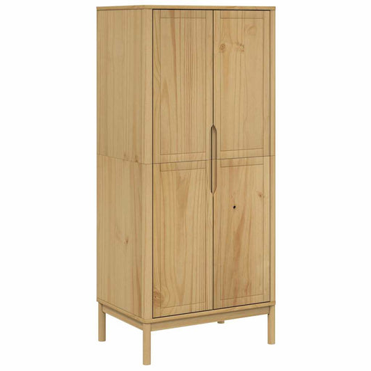 vidaXL Wardrobe "FLORO" Wax Brown 77x53x171 cm Solid Wood Pine