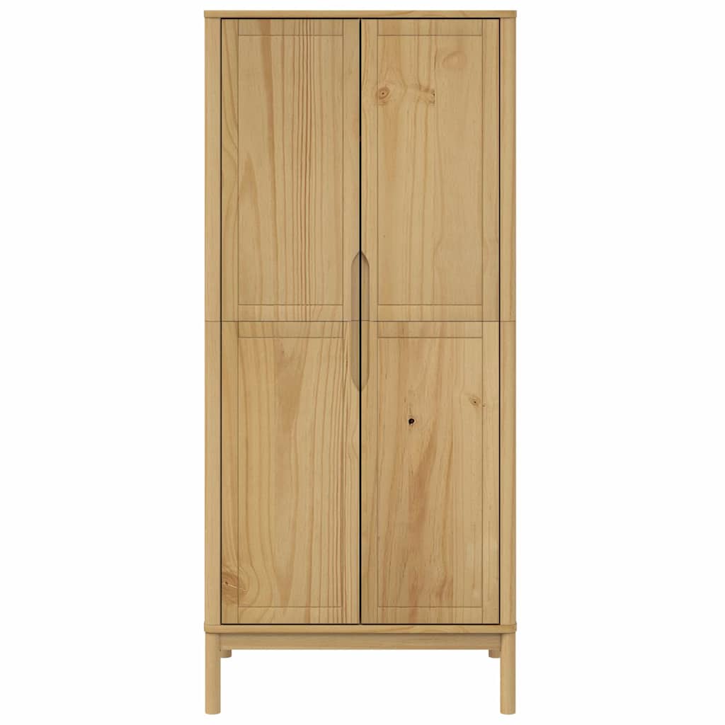 vidaXL Wardrobe FLORO Wax Brown 77x53x171 cm Solid Wood Pine