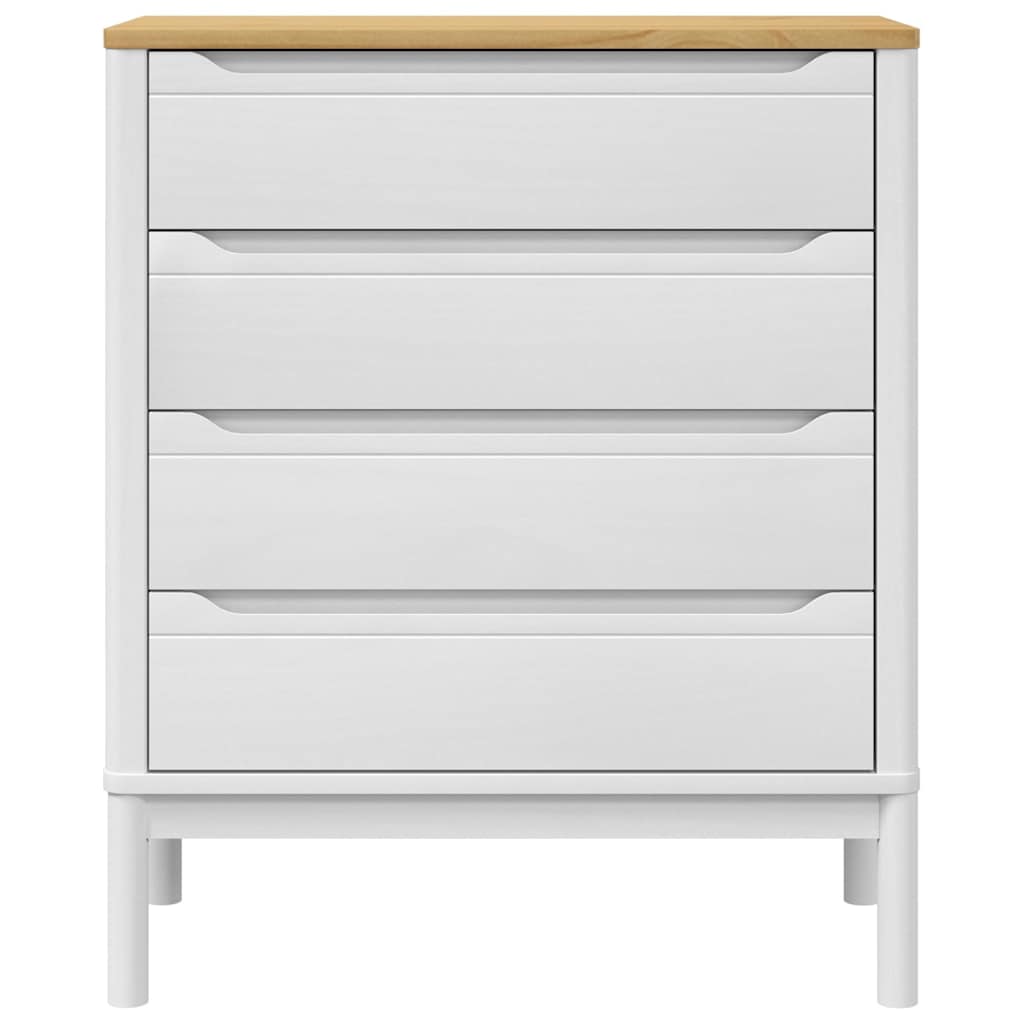 vidaXL Chest of Drawers FLORO White Solid Wood Pine