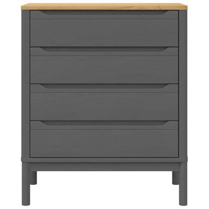vidaXL Chest of Drawers FLORO Grey cm Solid Wood Pine