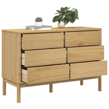 vidaXL Chest of Drawers "FLORO" Wax Brown Solid Wood Pine