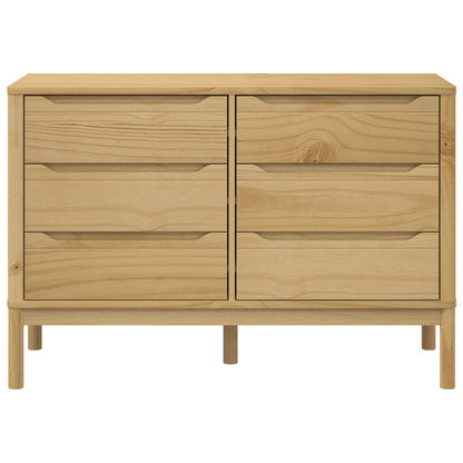 vidaXL Chest of Drawers "FLORO" Wax Brown Solid Wood Pine